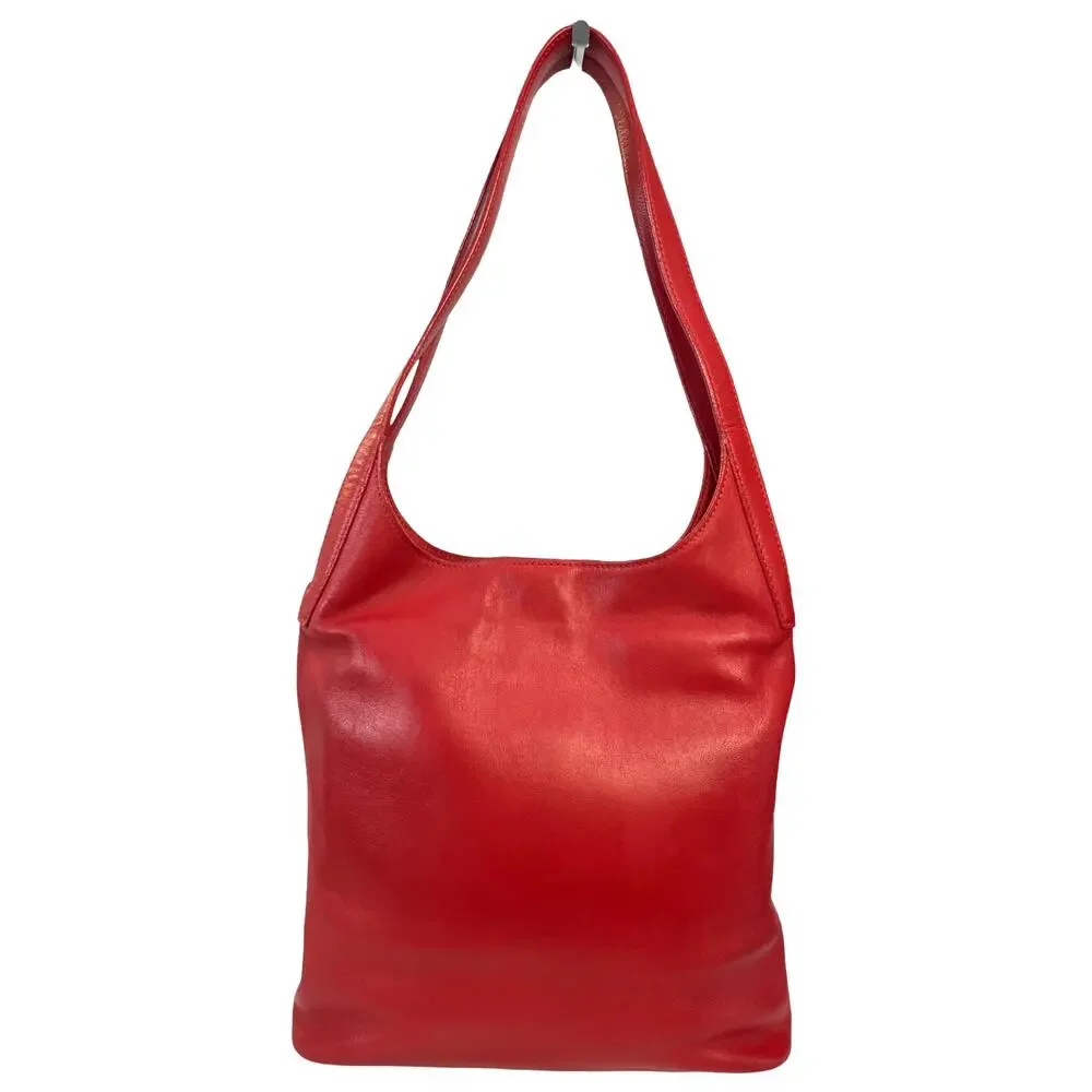 Loewe Red Leather Hobo Shoulder Bag Madrid Minimalist Slouch Handbag